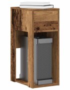 vidaXL Стойка за компютърна кула с чекмедже старо дърво 30x44x74 см