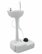 vidaXL Стойка за миене на ръце за къмпинг Сив 505 x 33 x 103 см