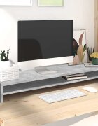 vidaXL Стойка за монитор бетонно сива 100x24x13 см инженерно дърво