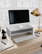vidaXL Стойка за монитор бетонно сива 42x24x13 см инженерно дърво