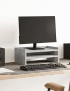 vidaXL Стойка за монитор бетонно сива 42x24x16 см инженерно дърво