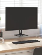 vidaXL Стойка за монитор бяла 100x35x8 см закалено стъкло и метал