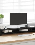 vidaXL Стойка за монитор черен дъб 100x24x13 см инженерно дърво