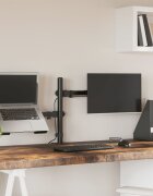 vidaXL Стойка за монитор черна стомана VESA 75/100 мм