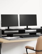 vidaXL Стойка за монитор Черно 100 x 27 x 15 cm Инженерна дървесина