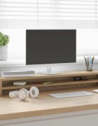 vidaXL Стойка за монитор дъб 100x24x13 см инженерно дърво