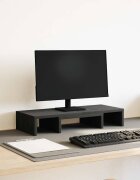 vidaXL Стойка за монитор регулируема черен дъб 60x24x105 см инженерно дърво