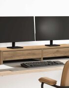 vidaXL Стойка за монитор с чекмеджета дъб артизан 100x27x15 см