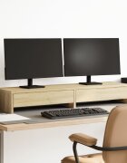 vidaXL Стойка за монитор с чекмеджета дъб сонома 100x27x15 см инженерно дърво