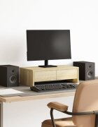 vidaXL Стойка за монитор с чекмеджета дъб сонома 50x27x15 см