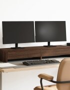 vidaXL Стойка за монитор с чекмеджета кафяв дъб 100x27x15 см
