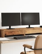 vidaXL Стойка за монитор с чекмеджета старо дърво 105x23x155 см