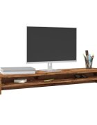 vidaXL Стойка за монитор старо дърво 100x24x13 см инженерно дърво