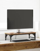 vidaXL Стойка за монитор Старо дърво 55 x 23 x 14 cm