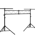 vidaXL Стойка за осветление черна 338x115x(180-300) см стомана