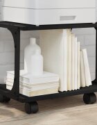 vidaXL Стойка за принтер 2 нива черна 41x28x335 см инженерно дърво