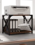 vidaXL Стойка за принтер 2 нива кафяв дъб 44x26x315см инженерно дърво
