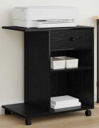 vidaXL Стойка за принтер Черен дъб 60 x 40 x 685 см