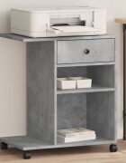 vidaXL Стойка за принтер с колелца бетонно сива 60x40x685 см