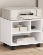 vidaXL Стойка за принтер с колелца бяла 41x32x345 см