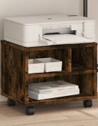 vidaXL Стойка за принтер с колелца опушен дъб 41x32x345 см