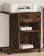 vidaXL Стойка за принтер с колелца опушен дъб 60x40x685 см