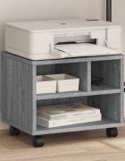 vidaXL Стойка за принтер с колелца сив сонома 41x32x345 см