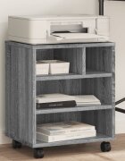 vidaXL Стойка за принтер с колелца сив сонома 41x32x48 см