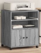 vidaXL Стойка за принтер с колелца сив сонома 60x48x74 см