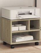 vidaXL Стойка за принтер с колелца сонома дъб 41x32x345 см