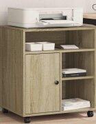 vidaXL Стойка за принтер с колелца сонома дъб 60x50x67 см