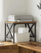 vidaXL Стойка за принтер Старо дърво 40 x 30 x 31 см