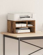 vidaXL Стойка за принтер Старо дърво 40 x 32 x 225 см