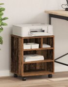 vidaXL Стойка за принтер Старо дърво 41 x 32 x 48 см