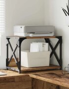 vidaXL Стойка за принтер Старо дърво 44 x 26 x 31.5 см