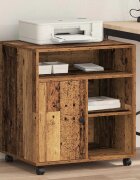vidaXL Стойка за принтер Старо дърво 60 x 50 x 67 см