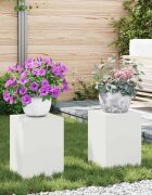 vidaXL Стойка за растения 2 бр. Бяло 24 x 24 x 35 см