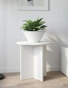vidaXL Стойка за растения 2 бр. Бяло Ø40 x 40 см Инженерна дървесина
