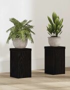 vidaXL Стойка за растения 2 бр. Черен дъб 10 x 10 x 18 cm
