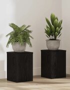 vidaXL Стойка за растения 2 бр. Черен дъб 20 x 20 x 30 cm