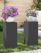 vidaXL Стойка за растения 2 бр. Черно 24 x 24 x 55 см