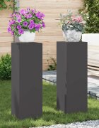 vidaXL Стойка за растения 2 бр. Черно 24 x 24 x 75 см