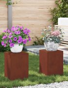 vidaXL Стойка за растения 2 бр. Ръждясало 24 x 24 x 35 см