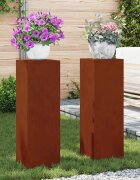 vidaXL Стойка за растения 2 бр. Ръждясало 24 x 24 x 75 см