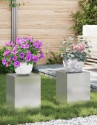 vidaXL Стойка за растения 2 бр. Сребристо 24 x 24 x 35 см