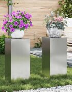 vidaXL Стойка за растения 2 бр. Сребристо 24 x 24 x 55 см