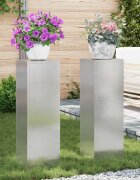 vidaXL Стойка за растения 2 бр. Сребристо 24 x 24 x 75 см