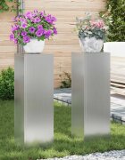 vidaXL Стойка за растения 2 бр. Сребристо 24 x 24 x 75 см
