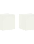 vidaXL Стойка за растения 2 pcs Бяло 40 x 40 x 40 cm Стомана