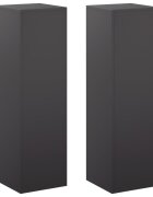 vidaXL Стойка за растения 2 pcs Черно 30 x 30 x 100 см Стомана